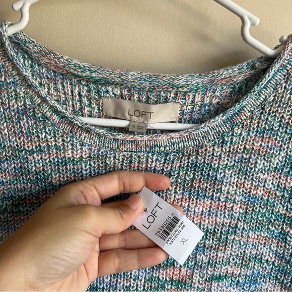 Loft Rainbow Spacedye Chunky Knit Sweater Vest NWT - Picture 4 of 6